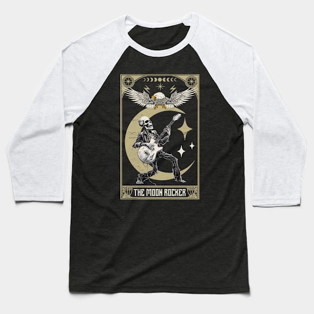 Moon rocker tarot card for rock and roll lovers Baseball T-Shirt by PoeticTheory